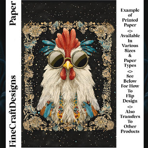 Grillige Kleurrijke Haan CK9 Scrapbook Papier