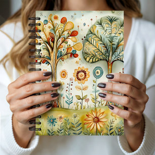 Grillige Kleurrijke Hippie Boho Bomen Notitieboek