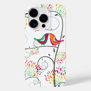 Grillige Kleurrijke Kussende Zomer Vogels & Bloeme Case-Mate iPhone 14 Pro Hoesje