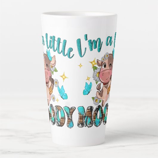 grillige Koe Humor Latte Mok (Voorkant)