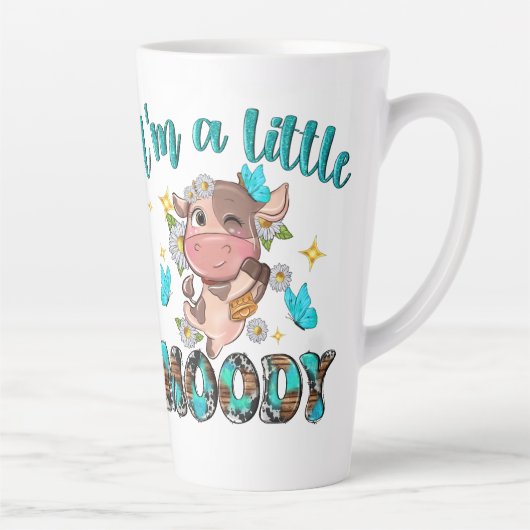 grillige Koe Humor Latte Mok (Rechts)