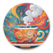 grillige koffie keramische knop (Voorkant)