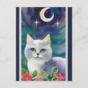 Grillige Kosmische Kitty Waterverf Ansichtkaart Briefkaart