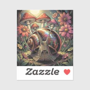 Grillige Kosmische Slak & Paddenstoelentuin Sticker