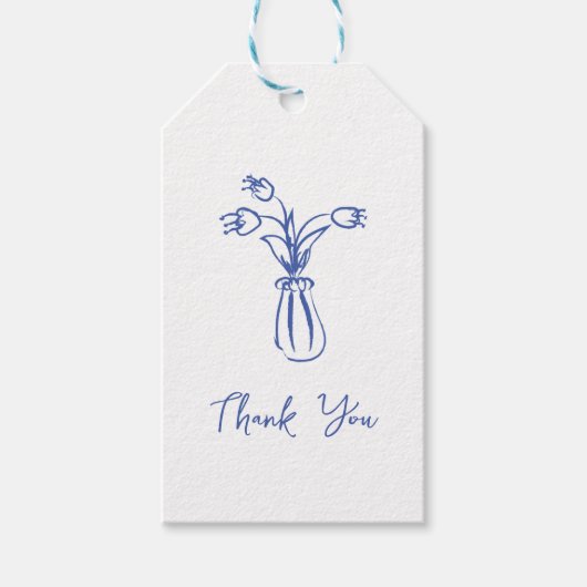 grillige krabbel doedel hand getrokken dank u cadeaulabel (Voorkant)