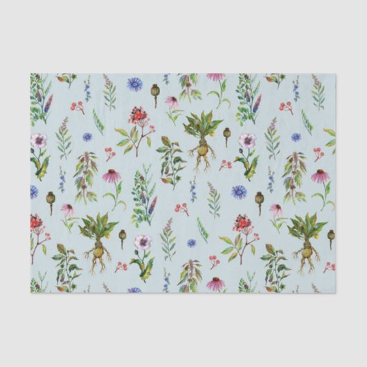 Grillige kruiden op munt tissuepapier (Voorkant)