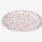 Grillige laatste toast op de koraalkust papieren bordje (Gekanteld)