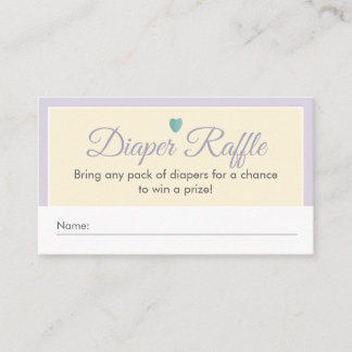 Grillige Lavendel Crème Kikker Baby Luier Raffle Informatiekaartje