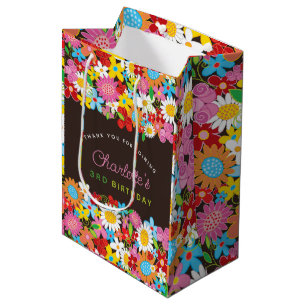 grillige lente bloemen tuin verjaardagsfeestje medium cadeauzakje