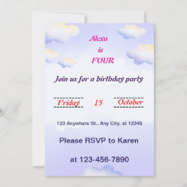 grillige libel verjaardagsuitnodiging kaart