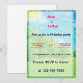 grillige libel verjaardagsuitnodiging kaart (Voorkant / Achterkant)