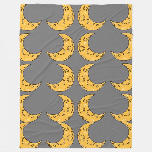 Grillige Maan Fleece Deken (Voorkant)