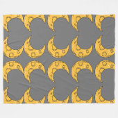 Grillige Maan Fleece Deken (Voorkant (Horizontaal))