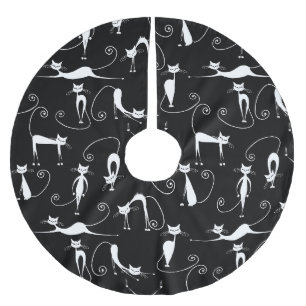 Grillige magere witte kattenpatroon kerstboom rok