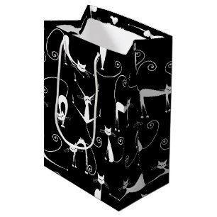 Grillige magere witte kattenpatroon medium cadeauzakje