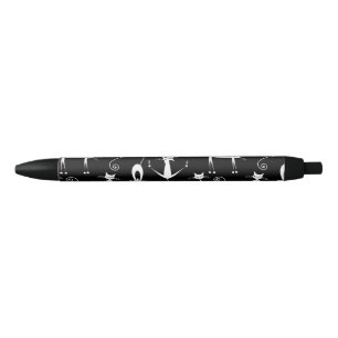 Grillige magere witte kattenpatroon zwarte inkt pen