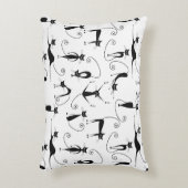 Grillige magere zwarte kattenpatroon accent kussen (Voorkant(Verticaal))