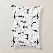 Grillige magere zwarte kattenpatroon accent kussen (Achterkant (Verticaal))