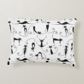 Grillige magere zwarte kattenpatroon accent kussen (Achterkant)