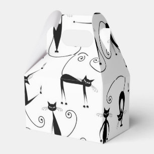 Grillige magere zwarte kattenpatroon bedankdoosjes
