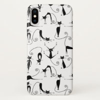 Grillige magere zwarte kattenpatroon
