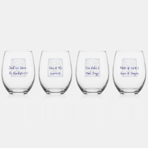 Grillige Mahjong Toile Wijnglazen - Set van 4 Wijnglas Zonder Voet