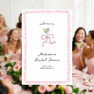 Grillige Martini Roze Strik Bruidsmeisjes Borrel W Poster