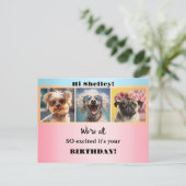 Grillige Meisjesachtige Grappige Foto's Pastelkleu Briefkaart (Staand voorkant)