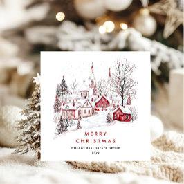 grillige minimalistische country Christmas Corpora Feestdagenkaart