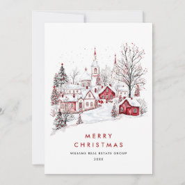 grillige minimalistische country Christmas Corpora Feestdagenkaart