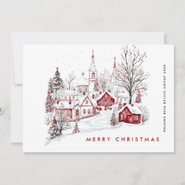 grillige minimalistische country Christmas Corpora Feestdagenkaart