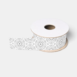 Grillige Monochrome Vreugde Grosgrain Lint