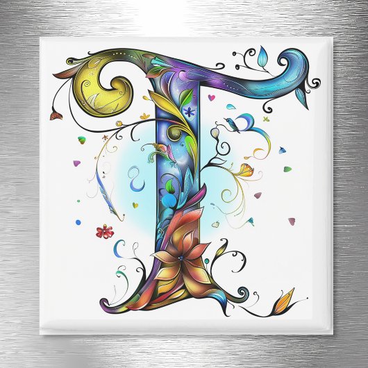 Grillige Monogram T Magneet