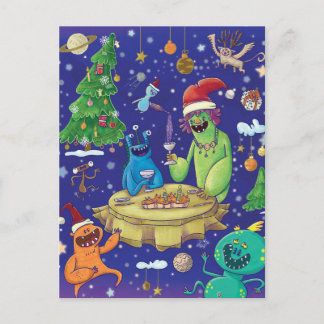 Grillige Monsters Illustratie/ Feestdagenkaart