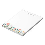 Grillige Mooie Retro Bloemen Wilde Bloem Florale Notitieblok (Gedraaid)