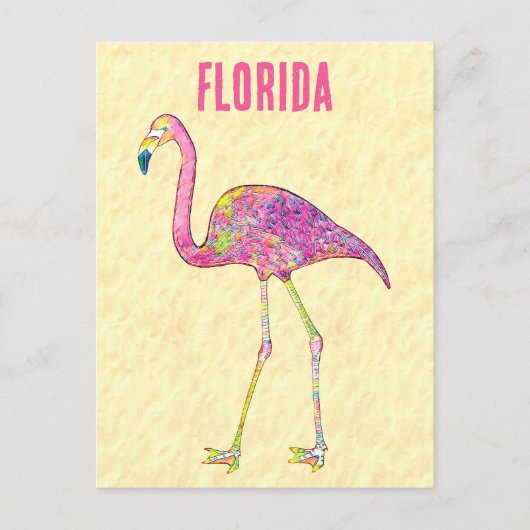 Grillige Mozaïek Flamingo Ontwerp Briefkaart (Voorkant)