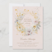 grillige muziek botanische bruids douche uitnodigi kaart (Voorkant)