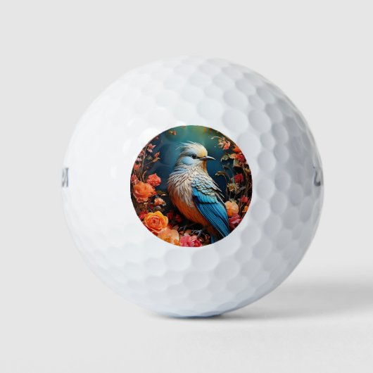 grillige Natuur blue bird Golfballen (Voorkant)