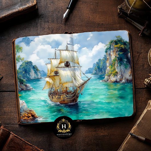 grillige nautische piratenschip decoupage tissuepapier
