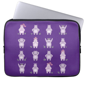 Grillige Nijlpaard Karakters – nijlpaarden verlief Laptop Sleeve