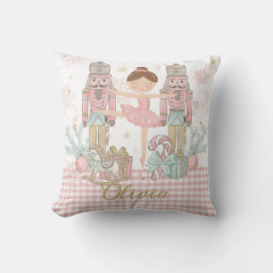 Grillige Notenkraker Pastel Roze Kerstballetter Kussen