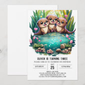 grillige otter verjaardagsuitnodiging kaart (Voorkant / Achterkant)