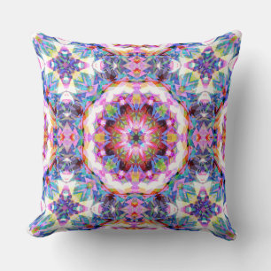 Grillige Paarse Blauwe Roze Kleurrijke Patroon Kussen