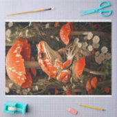 Grillige Pad op Levendige Paddenstoel Decoupage Tissuepapier (Craft)