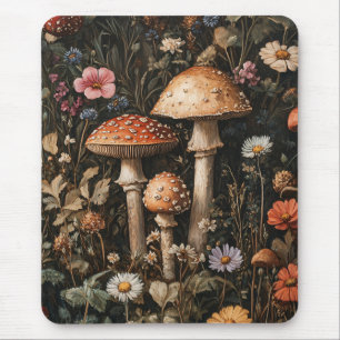 Grillige Paddenstoelen en Wilde Bloemen Botanisch Muismat