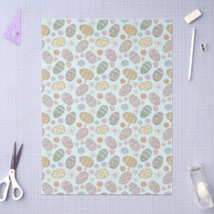 Grillige Pastel Malse Pasen Eieren Bloem Motief Tissuepapier