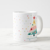 grillige pastel polka dot kerstboom extra grote beker (Voorkant rechts)