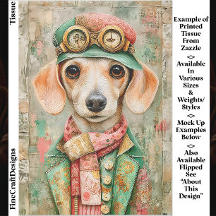 Grillige Pastelkleurige Geklede Dachshund EB4L Dec Tissuepapier