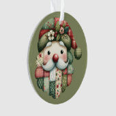Grillige Patchwork Kerstman Folk Kerstmis Ornament (voorkant)