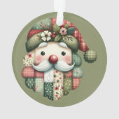 Grillige Patchwork Kerstman Folk Kerstmis Ornament (achterkant)